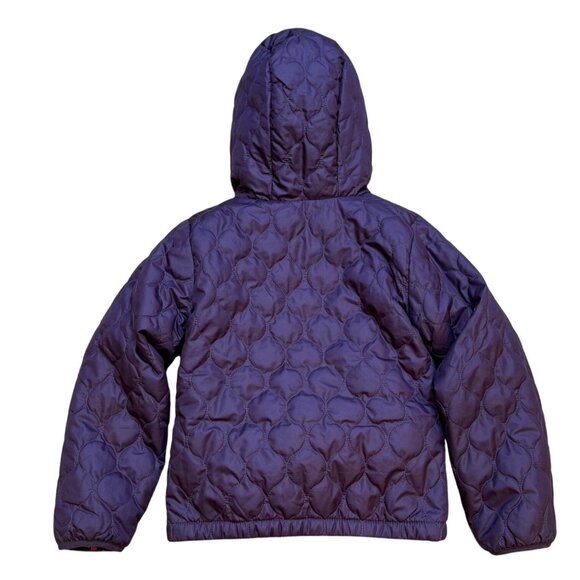 Columbia Girls Purple Quilted Hooded Jacket With Pink Fleece Lining XS 6/6X - Picture 2 of 5